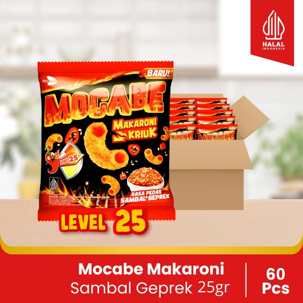 

Mocabe - Sambal Geprek - Small Pack - 1 Karton (6 renceng) - 60 Pcs - 25gr (Free 12 Pcs)