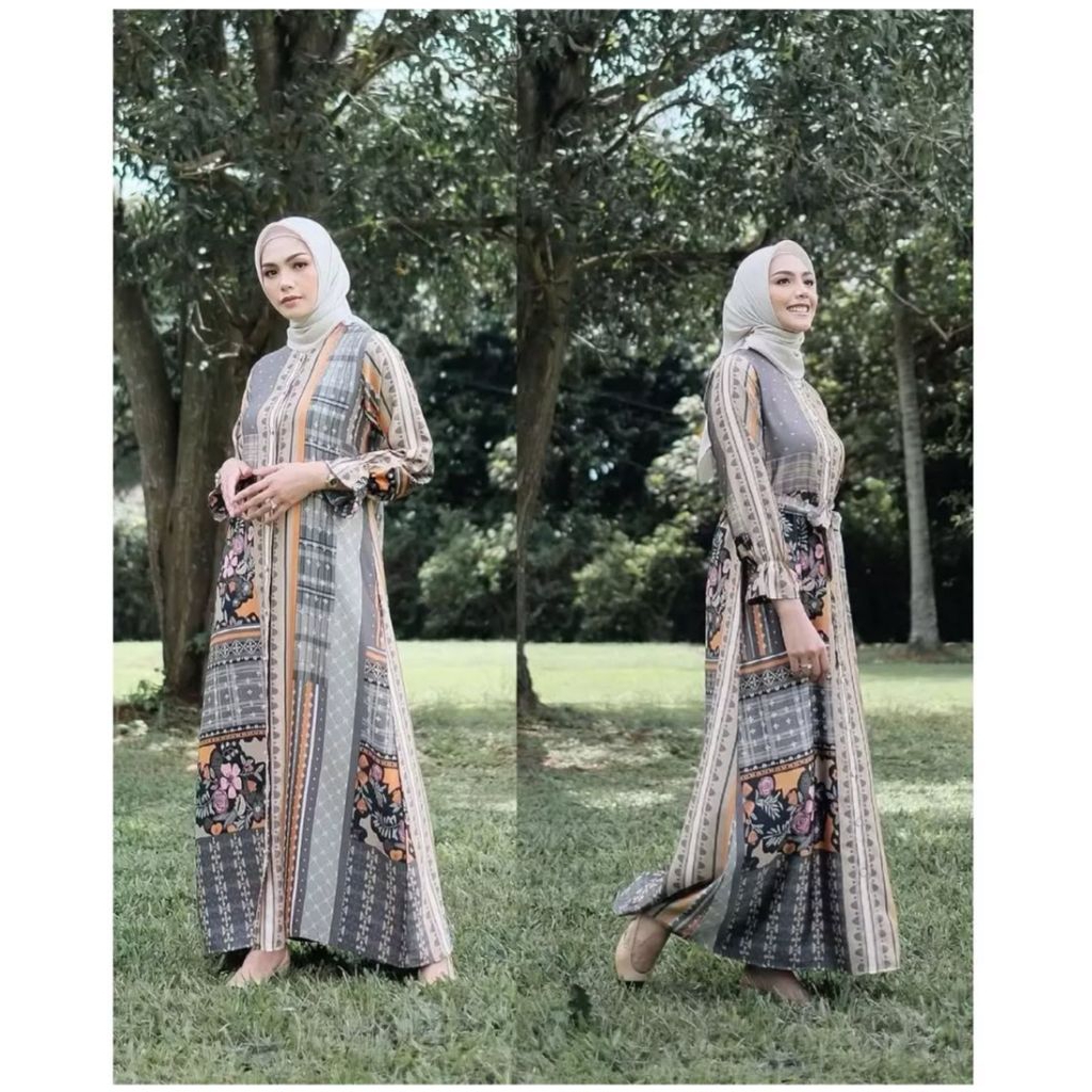 Preloved Binar Dress Vanilla Hijab