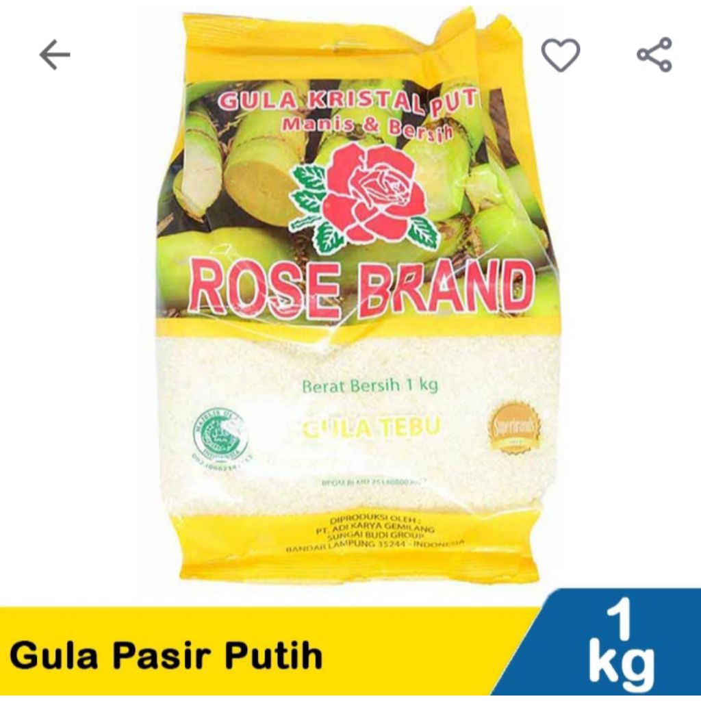 

Rose Brand Gula kuning 1kg