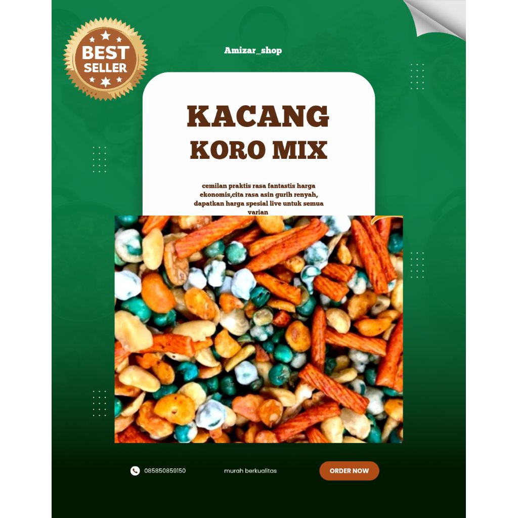 

kacang koro mix camilan Snack kiloan