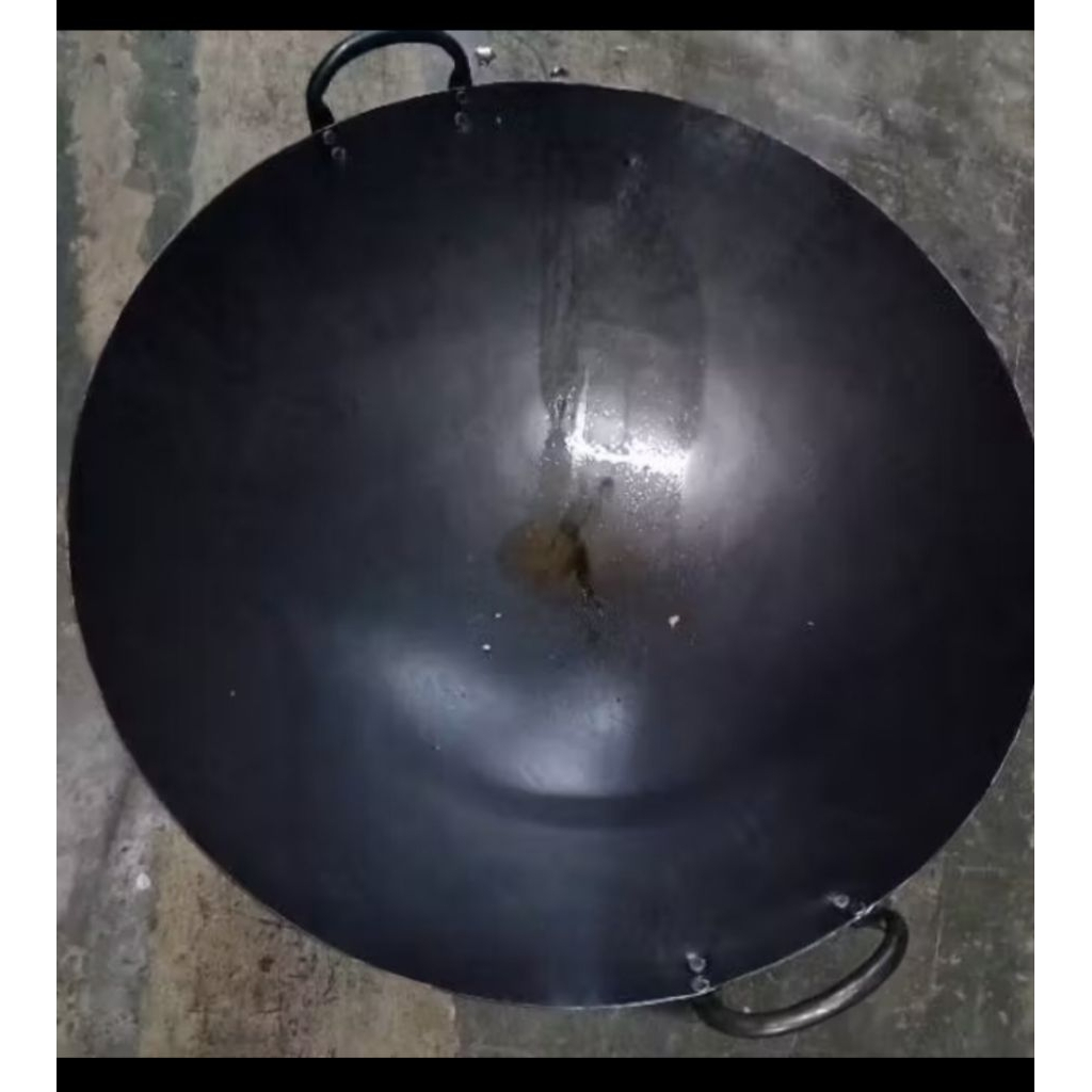 KUALI  PLAT BESI BAJA HITAM UKURAN 60CM