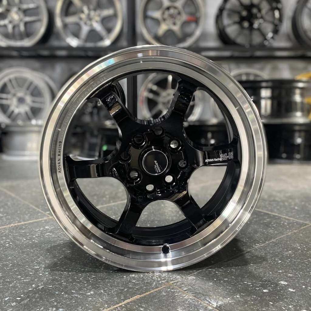 Velg RGD2 Ring 15 Lebar 7 Et 42 Pcd 8x100/114 Warna Gloss Black Polish | Velg R15 | Velg Mobil | Vel