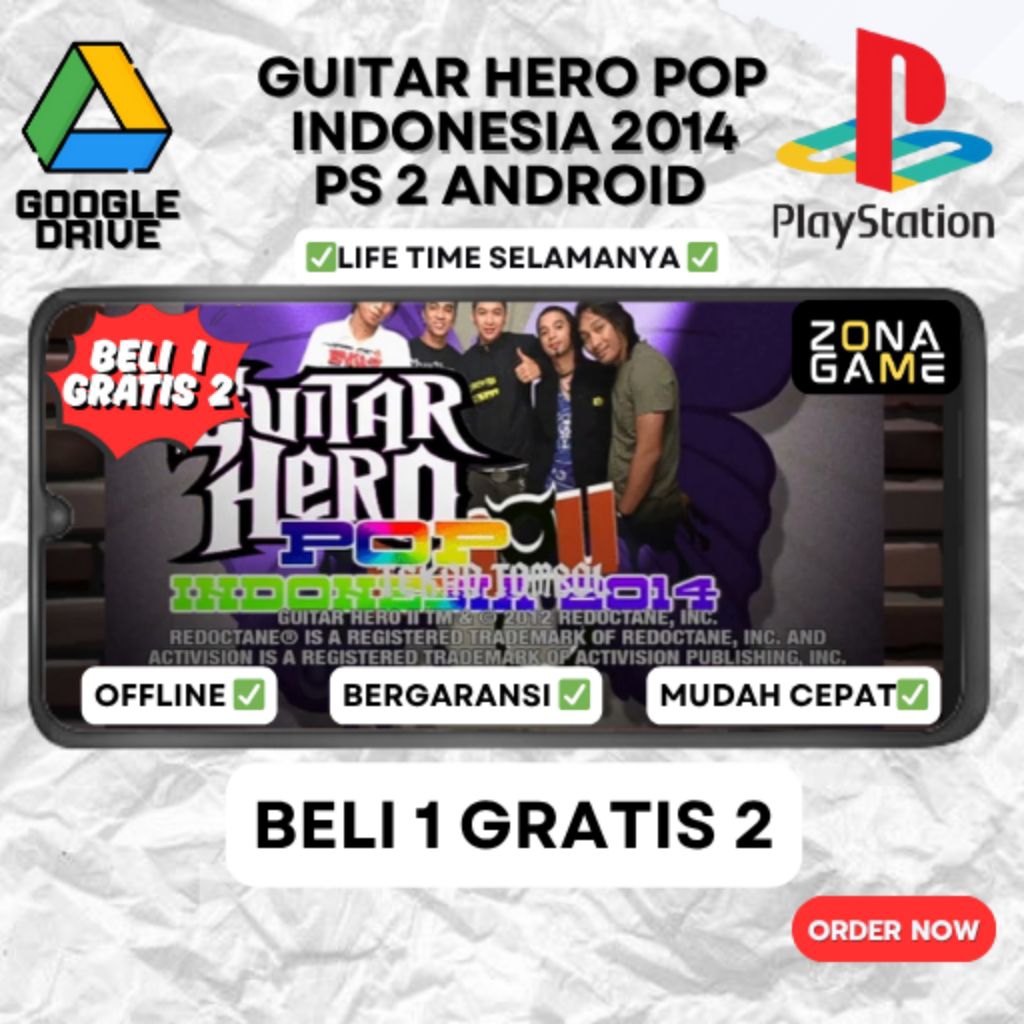 GAME PS2 Guitar Hero Pop Indo 2014 Bisa Main di Android / PC | Bisa BELI 1 GRATIS 2 + Emulator