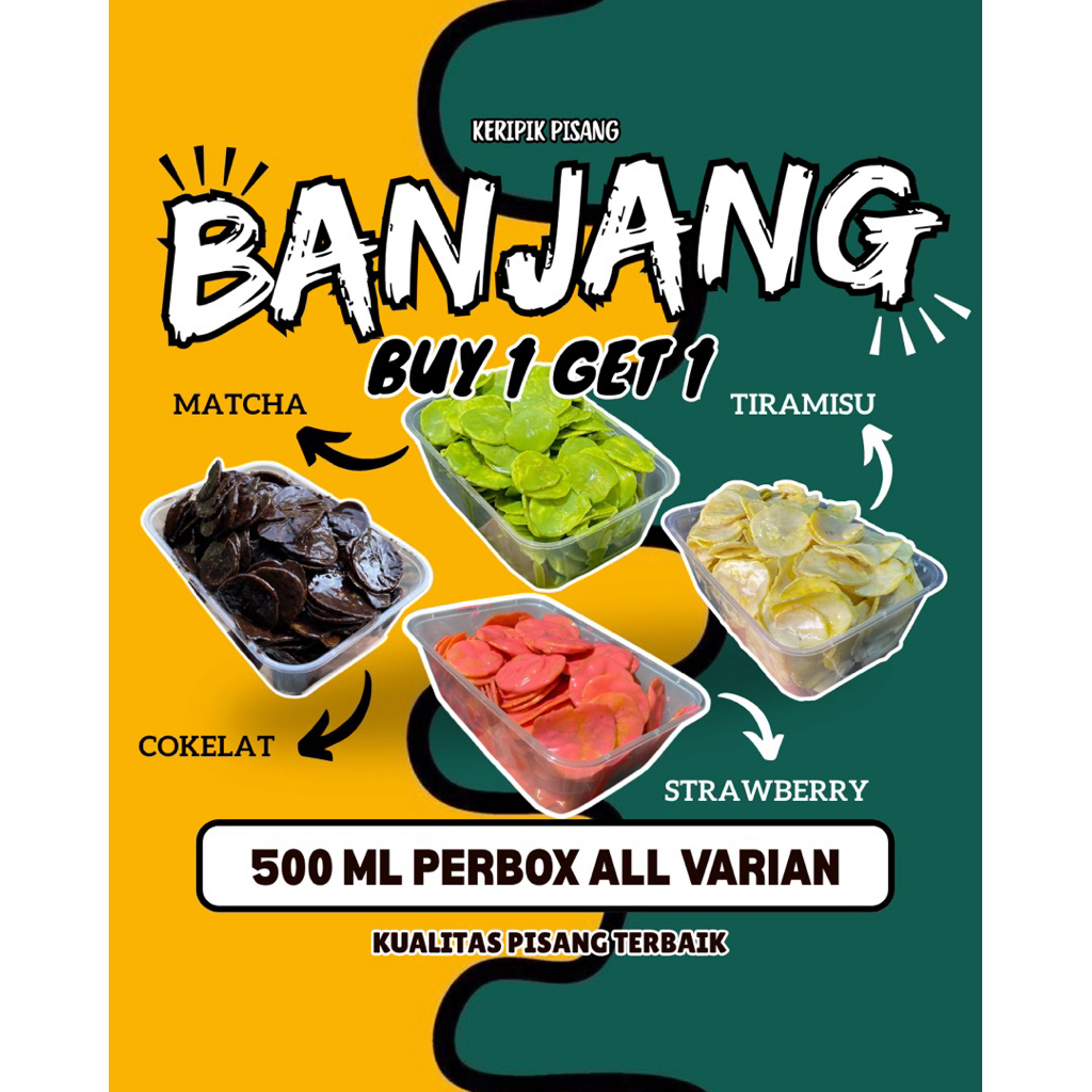 

buy 1 get 1 500ml keripik pisang lumer bebas pilih varian