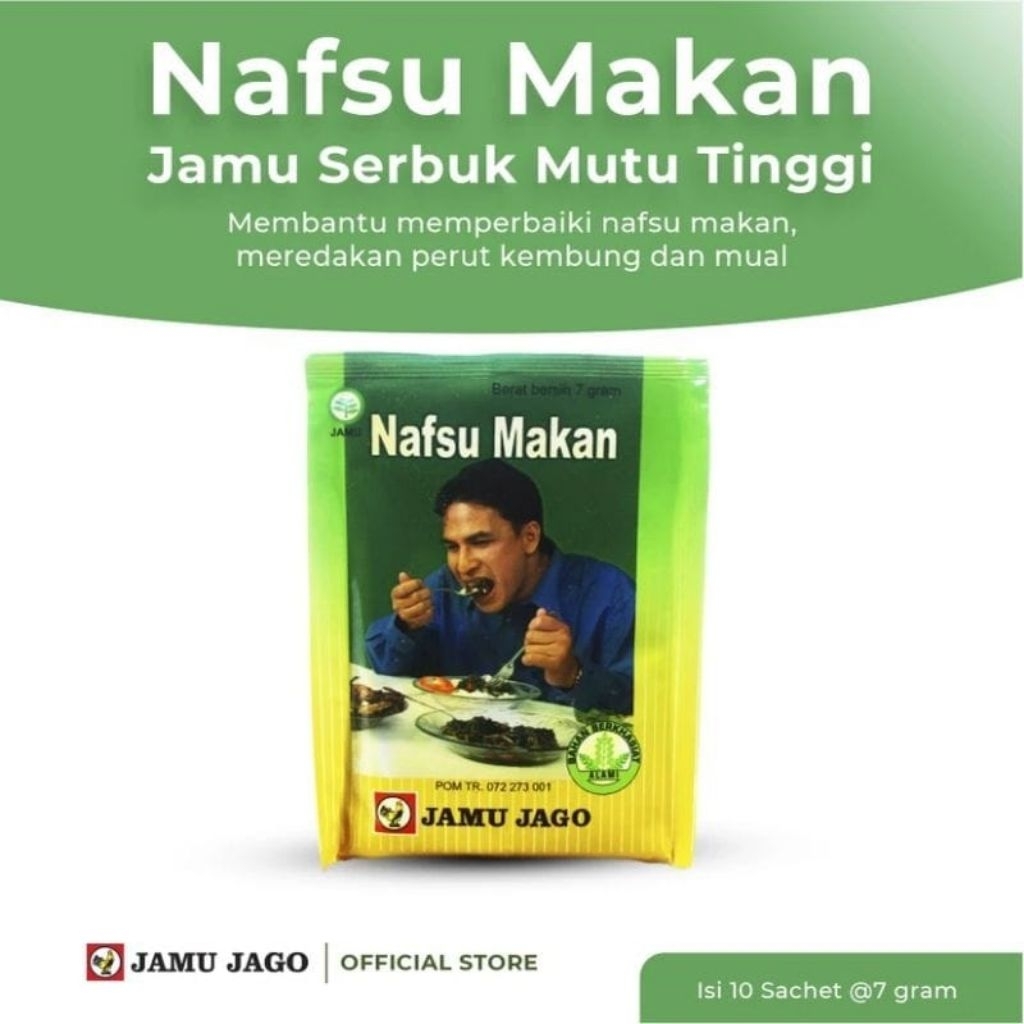 

nafsu makan jamu jago 10 sachet gemuk sehat