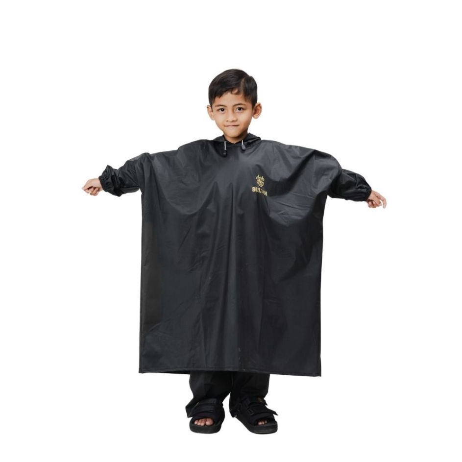 COD  SULTAN Jas Hujan Anak Setelan Ponco  Celana Hitam