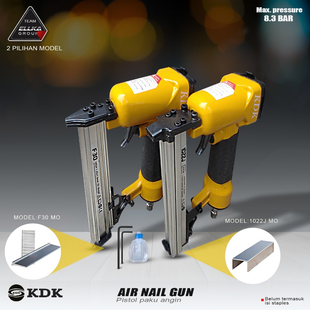 

KDK Staples Angin F30 DAN 1022J Mesin Air Nailer Gun Nail Staples Angin Alat Paku Tembak U & Lurus