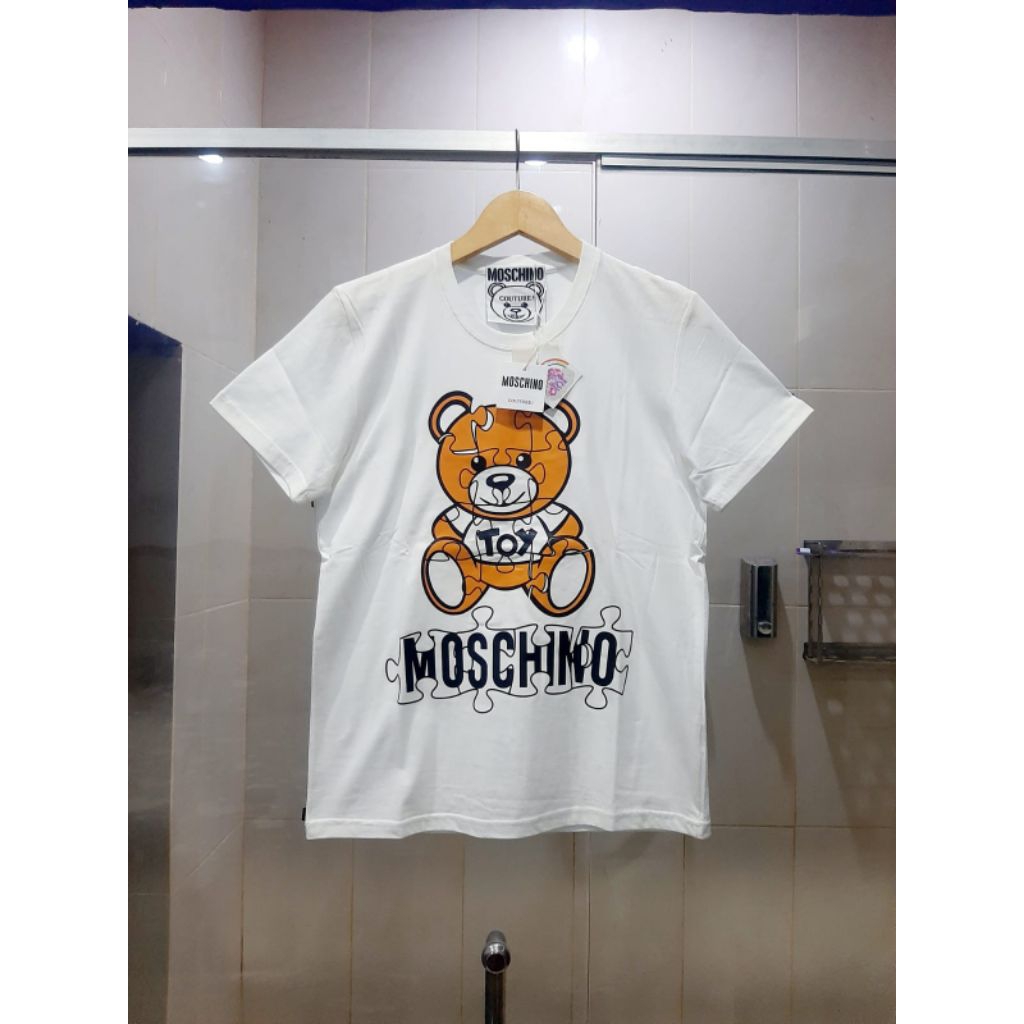 ( MOSCHINO ) KAOS T-SHIRT LADIES SHORT SLEEVE NEW EDITION BLACK 100% ORIGINAL