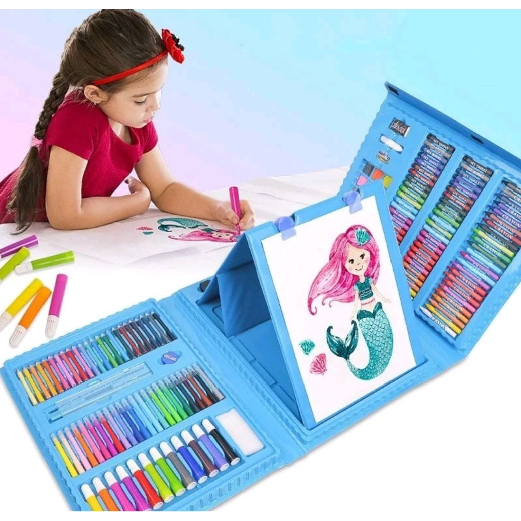 

Crayon - New Super Mega Art Set 208 Pcs Crayon/Set Drawing Anak 208Pcs