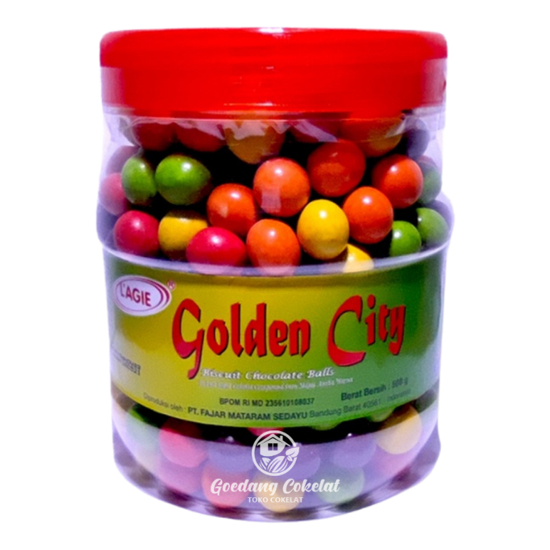 

Lagie Golden City Ball Warna Toples 500gr - Coklat Bola Warna Warni Snack Lezat Hampers Parcel