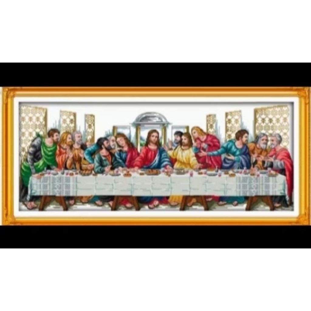 paket kristik last supper perjamuan kudus Yesus cross stitch 14ct kit sulaman silamg