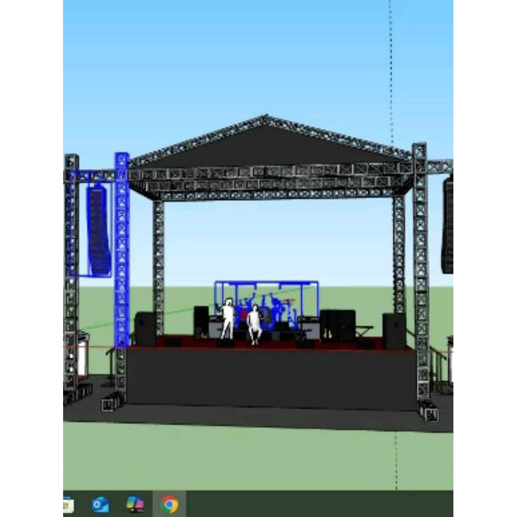 Miniatur Panggung Rigging Mewah plus 2 rigging kiri dan kanan