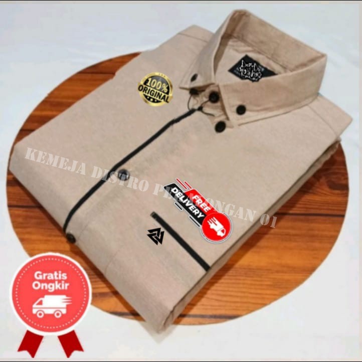 kemeja polos lengan pendek pria - kemeja polos motif list lengan pendek pria - kemeja kantor polos l