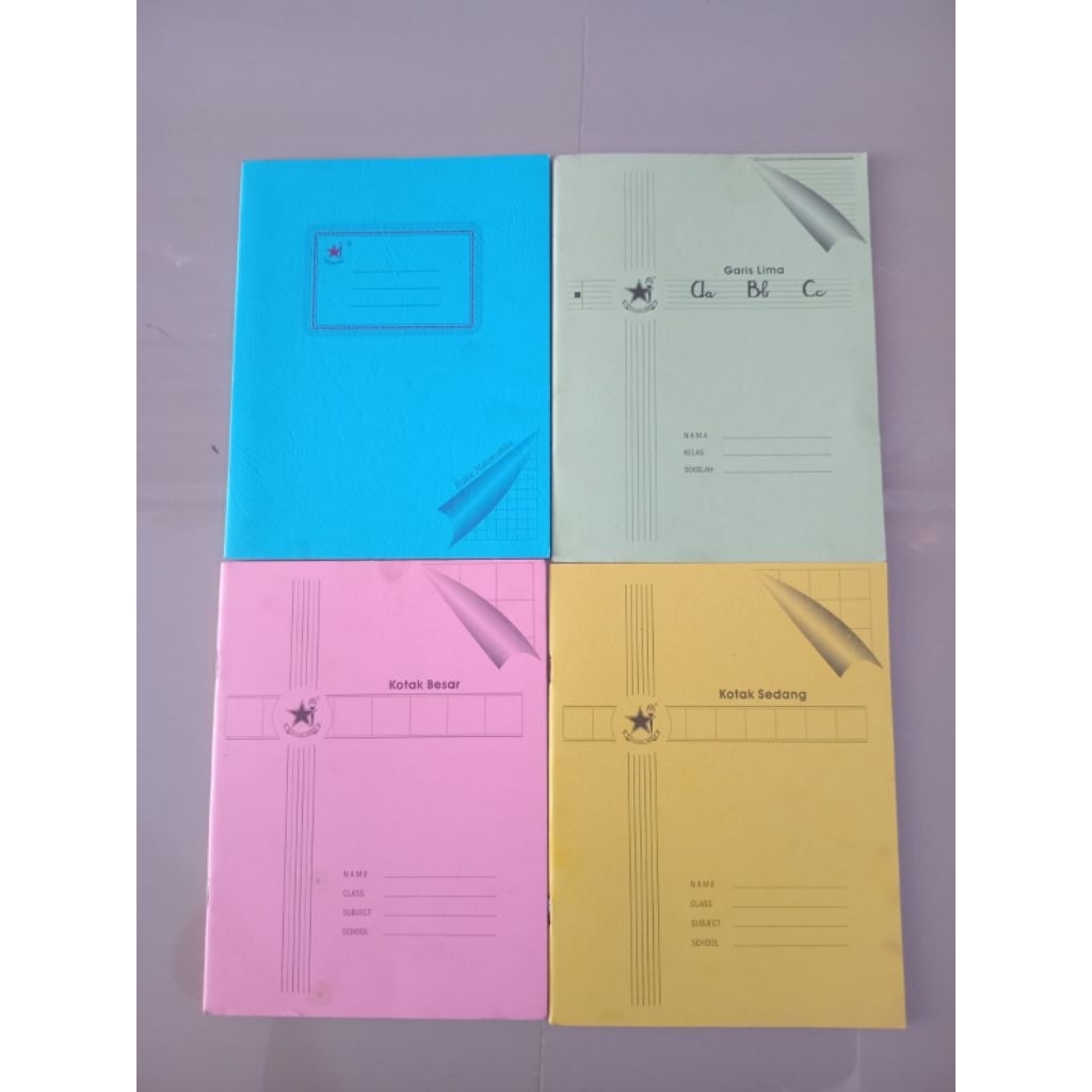 

Bintang Obor Buku Tulis Garis 5 / Kotak Kecil / Kotak Sedang / Kotak Besar - Pack isi 10 Buku.