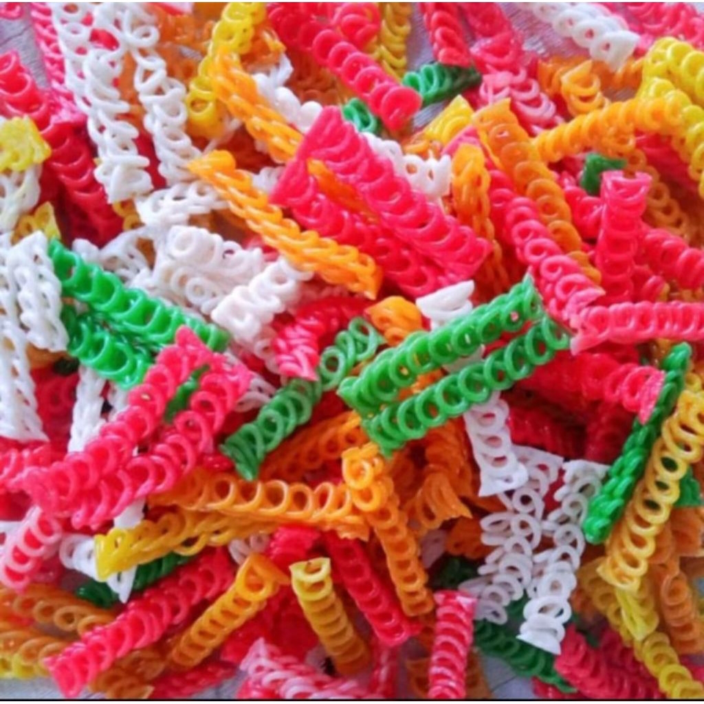

KRUPUK / KERUPUK MENTAH / KERUPUK KEPANG WARNA 1 KG / KERUPUK RANTAI 1 KG FOOD Makanan Goreng Snack Cemilan