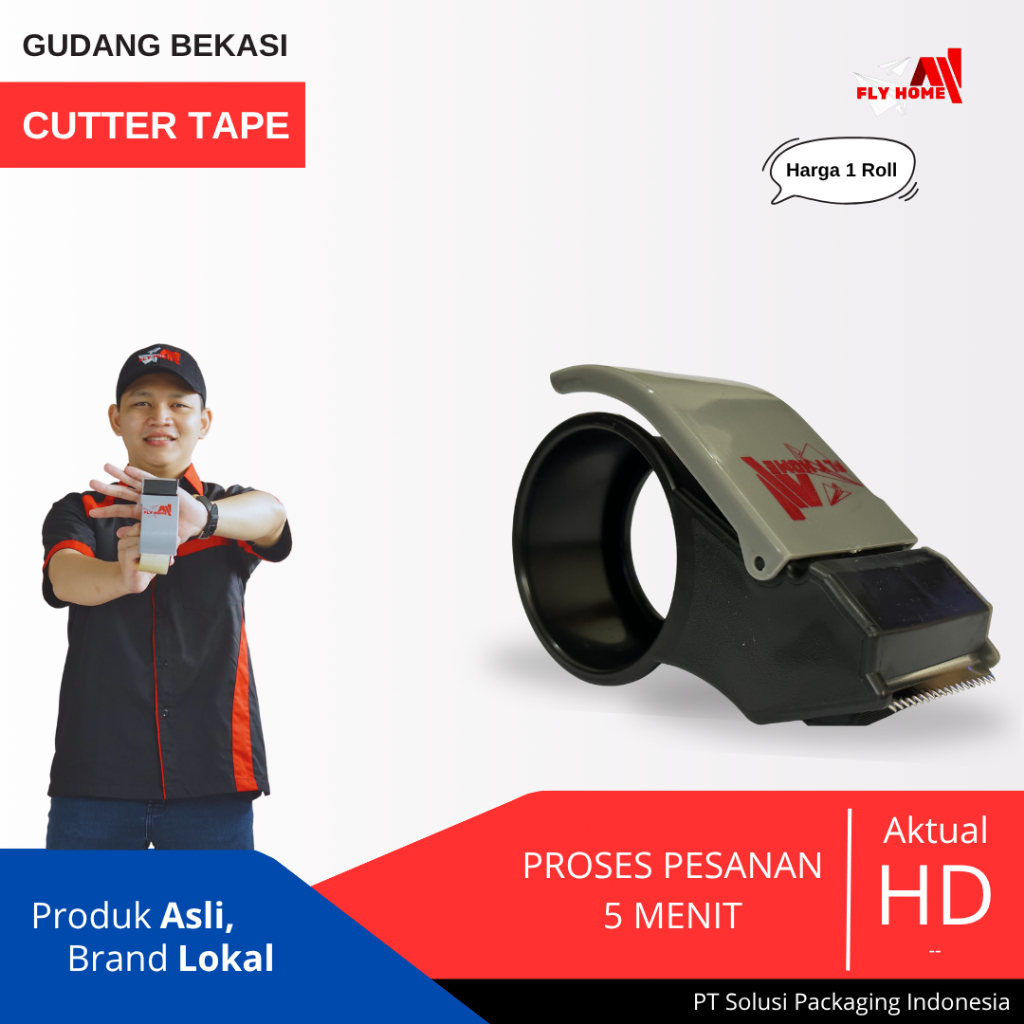 

FLYHOME Cutter Tape 2inchi Dispenser Lakban 2in Pemotong Lakban Stainless