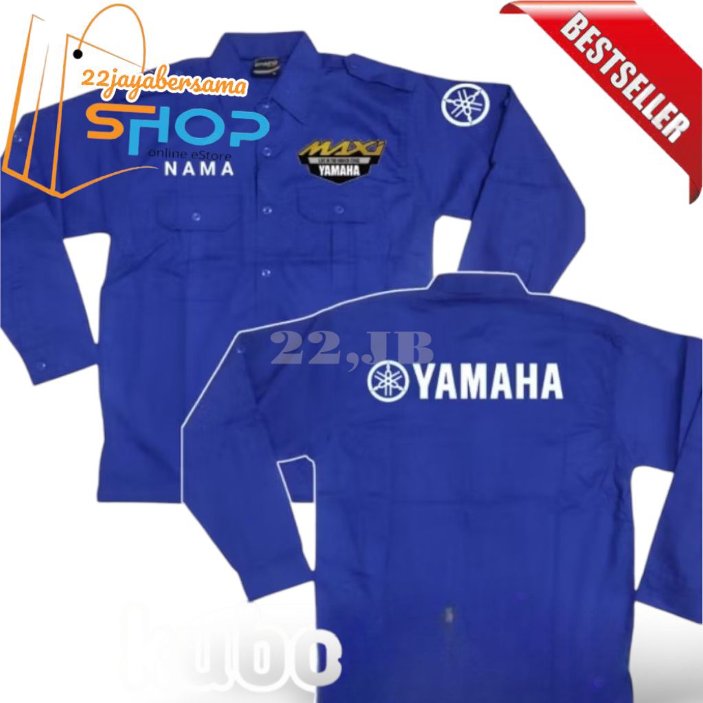 Kemeja YAMAHA MAXI • Baju Yamaha Maxi • Seragam Yamaha Maxi Lengan panjang