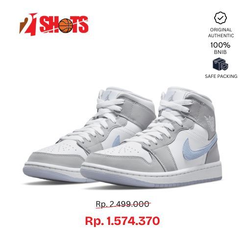 AIR JORDAN I MID "WOLF GREY" SEPATU SNEAKERS PRIA ORI