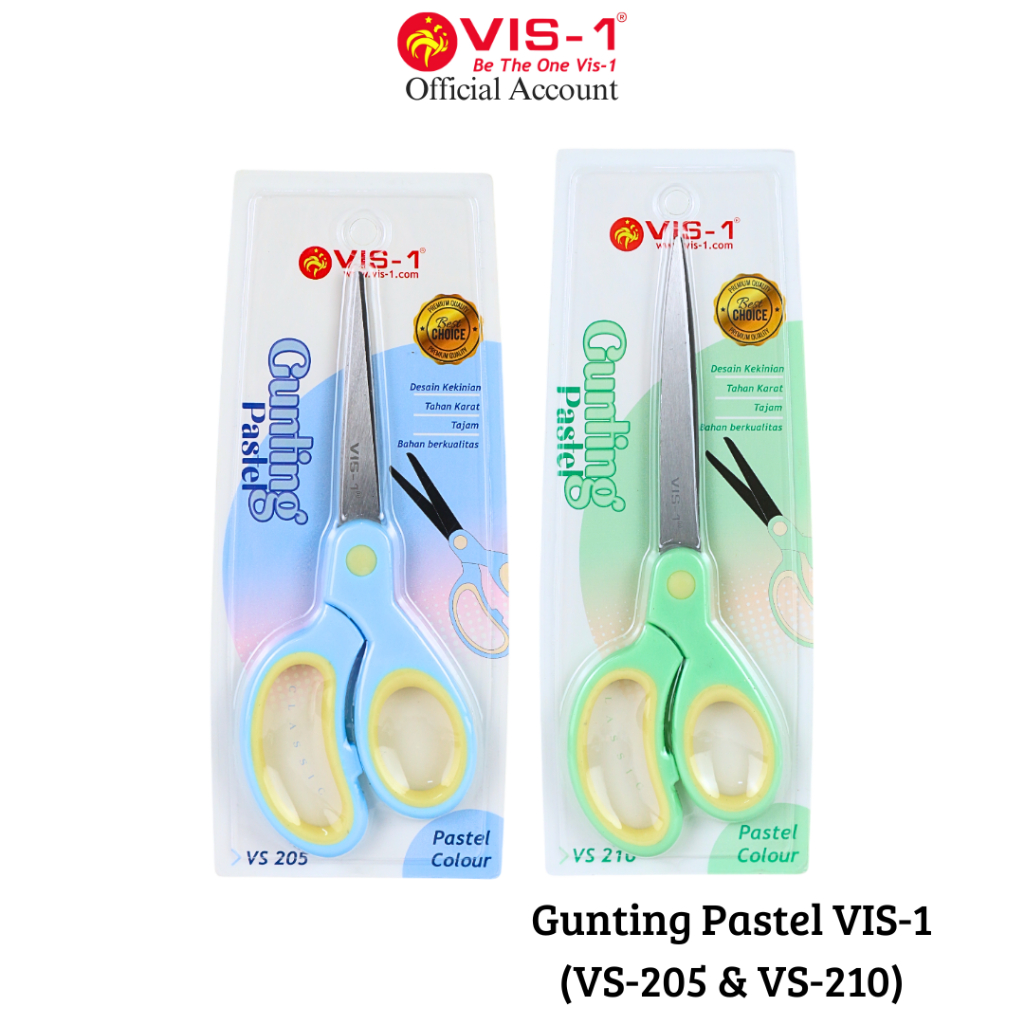 

VIS-1 - Gunting Pastel VS-205 - VS-210 / Scissors / Warna Pastel / Soft Grip