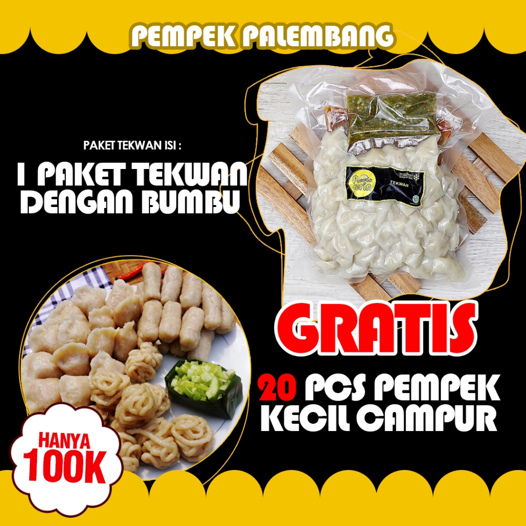 

paket tekwan 1 paket tekwan 500gr + 20 pempek kecil campur
