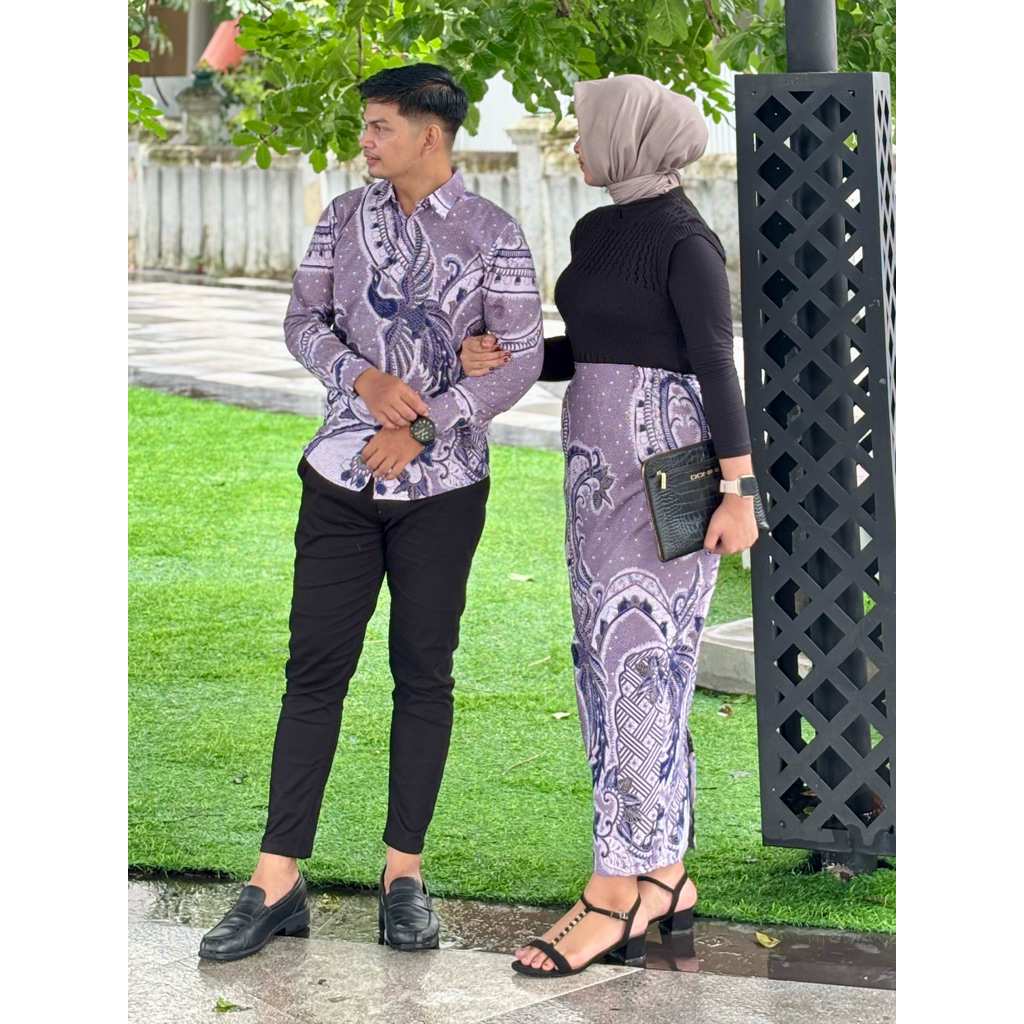 COUPLE SET PREMIUM PEKSI LILAC KAMANIA BATIK