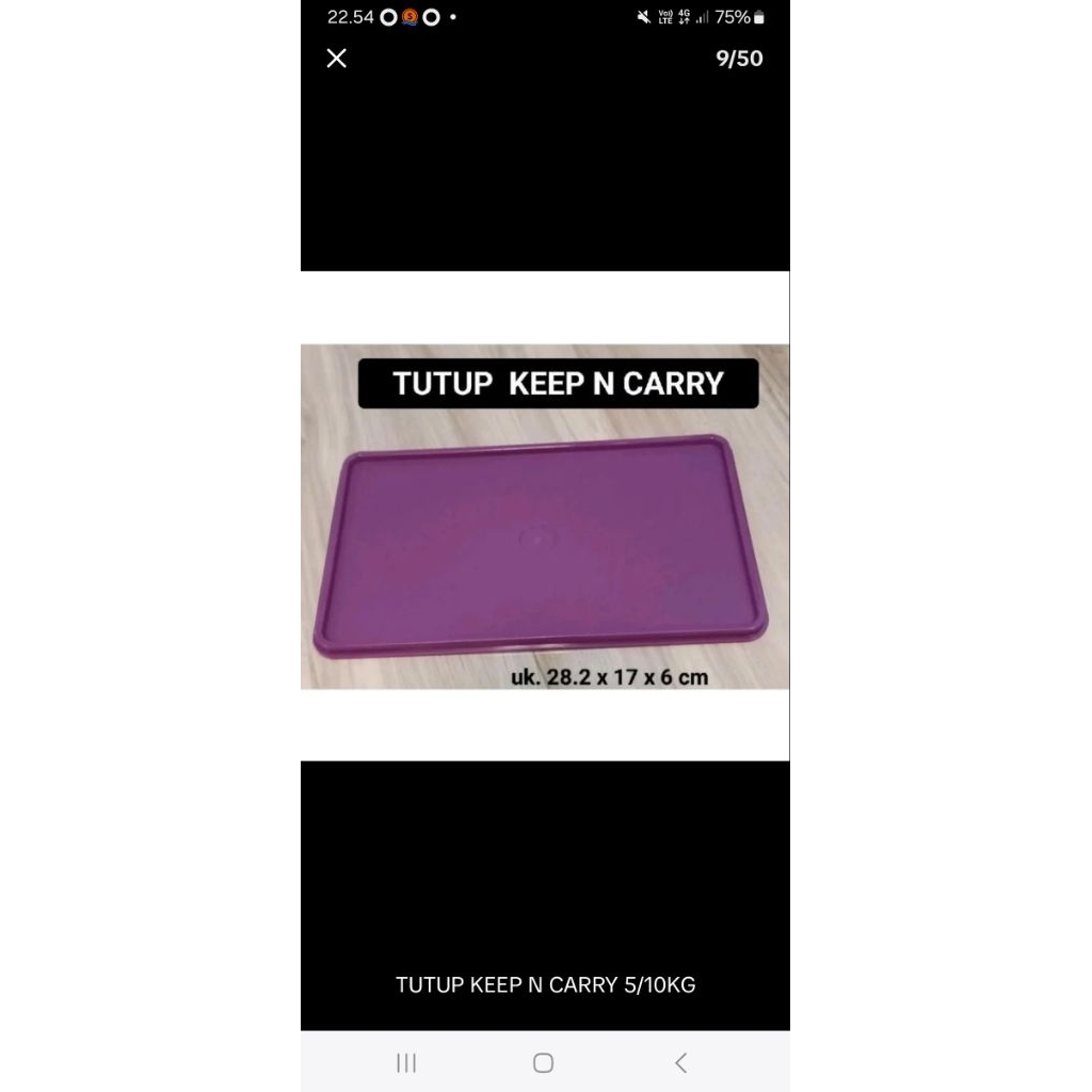 BARU TUTUP KEEP N CARRY SLICE STOR TUPPERWARE SPAREPART