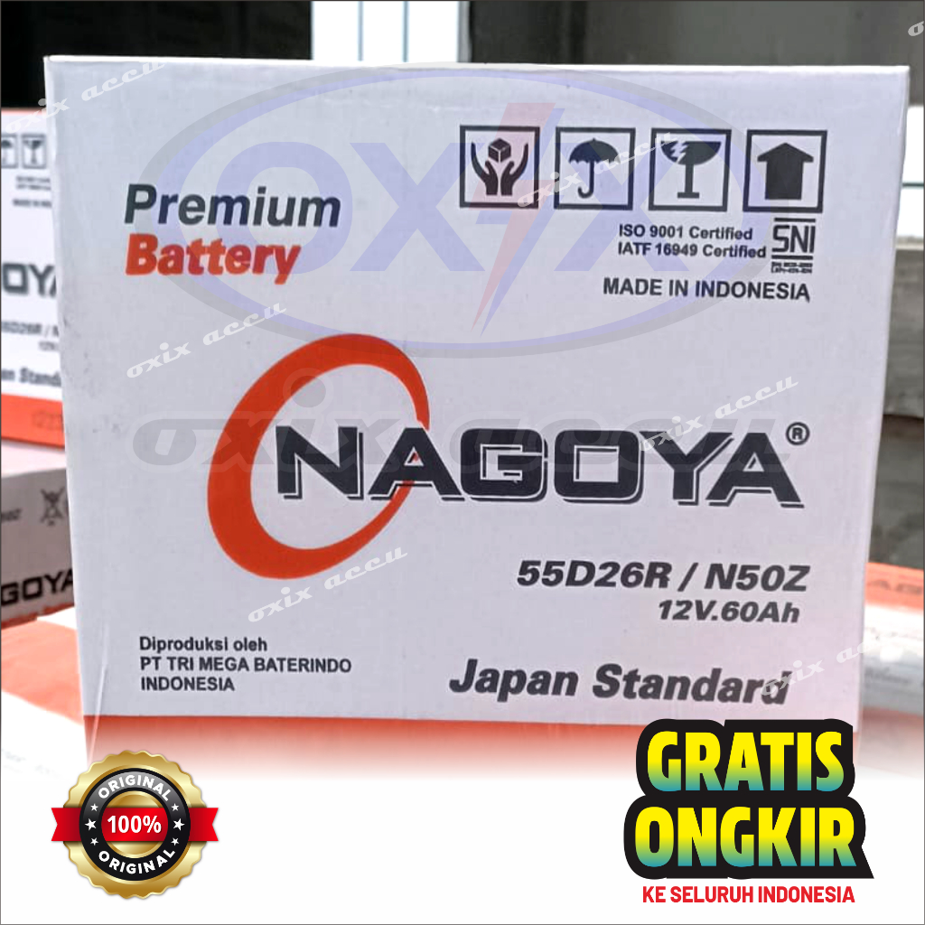 Nagoya N50Z (55D26R) 12V 60Ah Original - Aki Truck, L300 dll