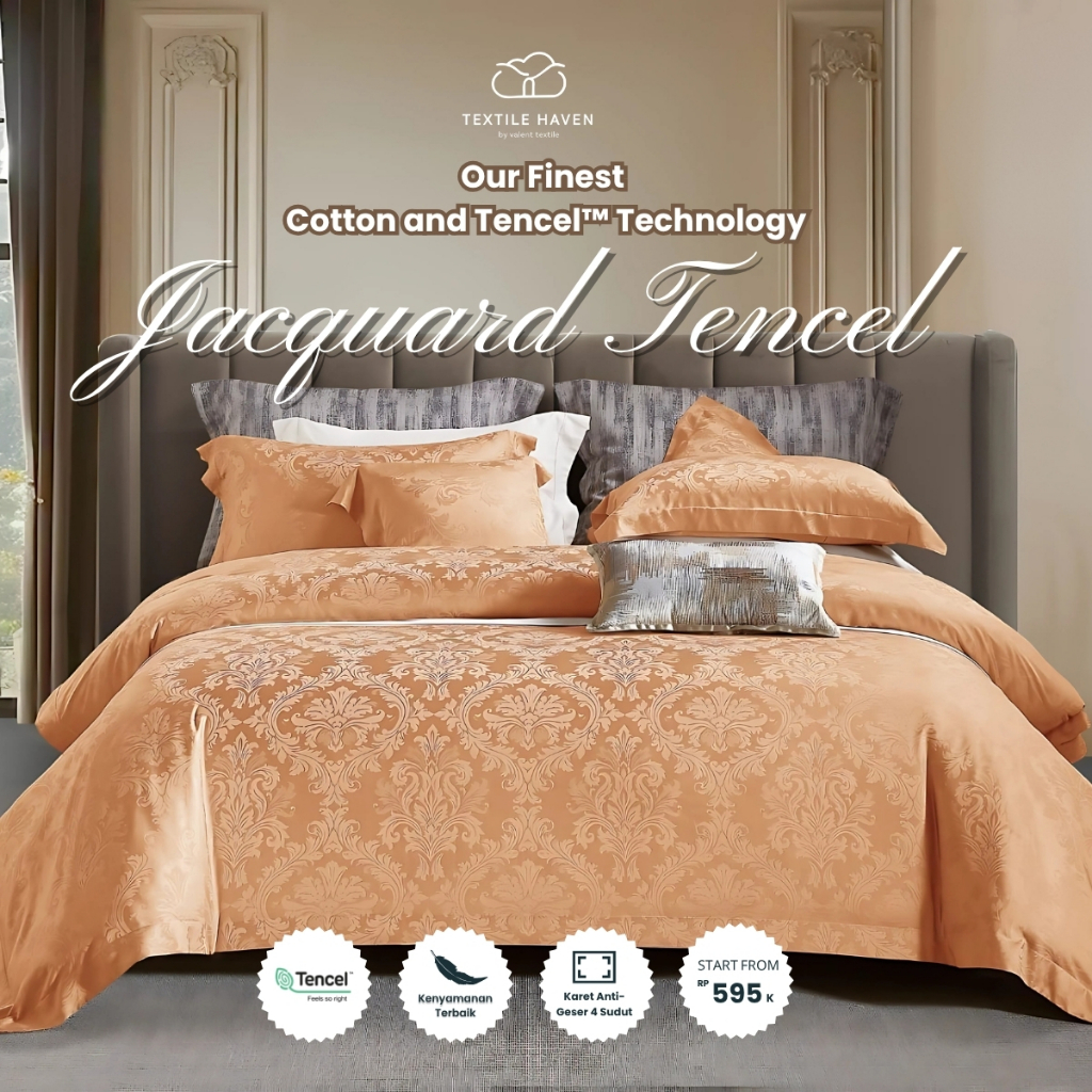Sprei dan BedCover Jacquard Sutra Serat Bamboo Original 80s | Sprei KingKoil Sutra Emboss tinggi 40