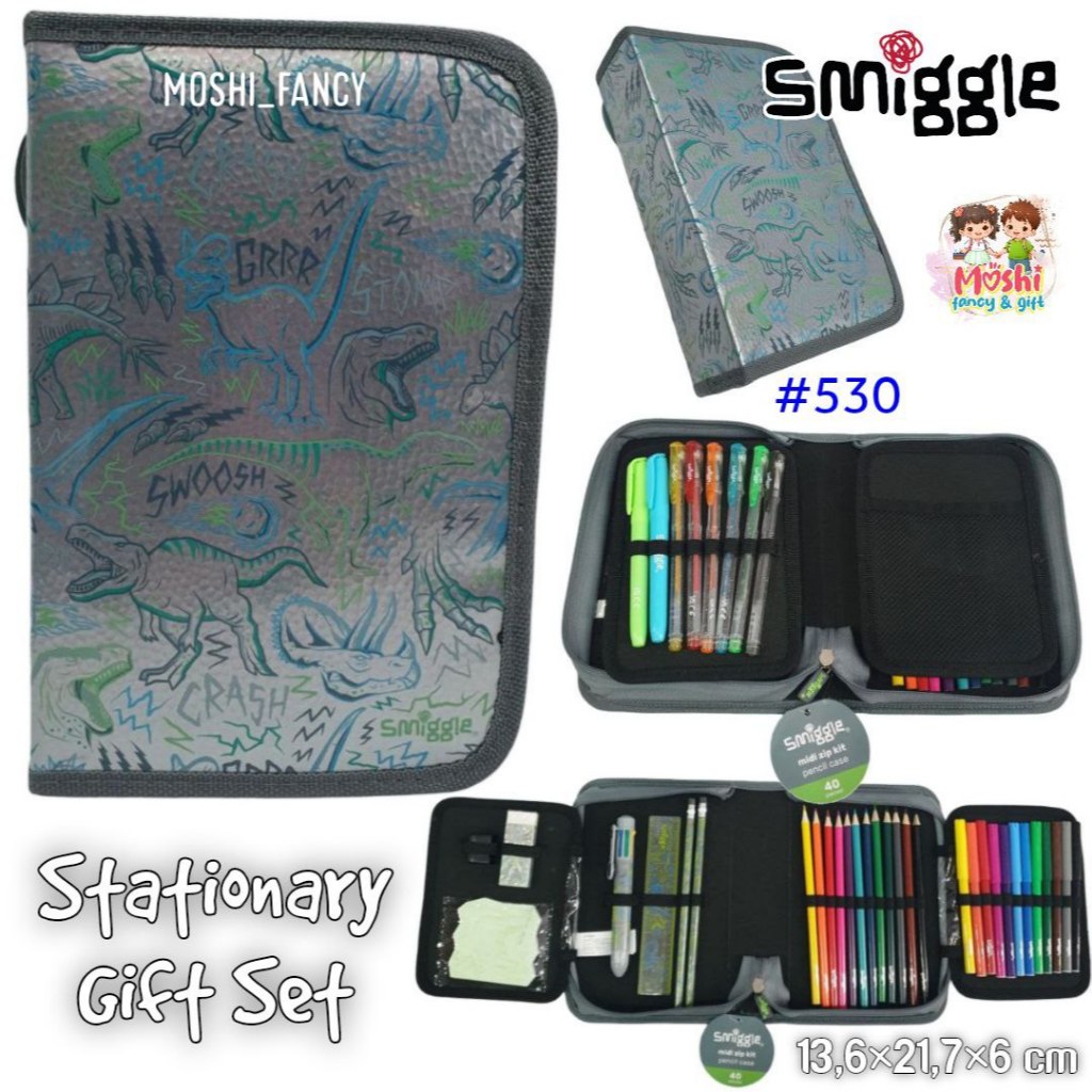 

Set Alat Tulis Smiggle Super Dino / Smiggle Midi Zip Super Dino / Smiggle Midi Zip Kit Stationery Gift Set
