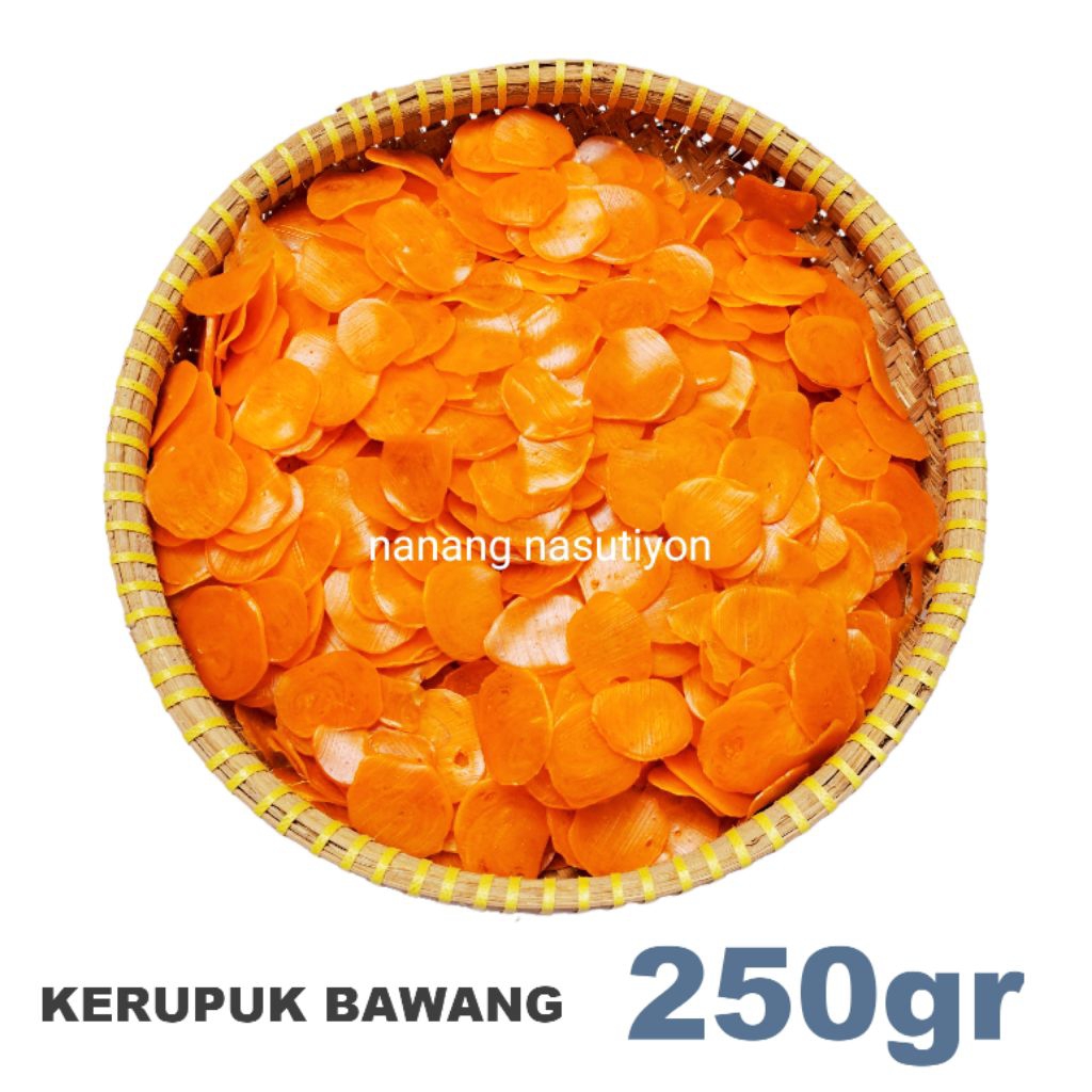 

KERUPUK BAWANG ORANGE KECIL MENTAH MEKAR RENYAH 250 GRAM