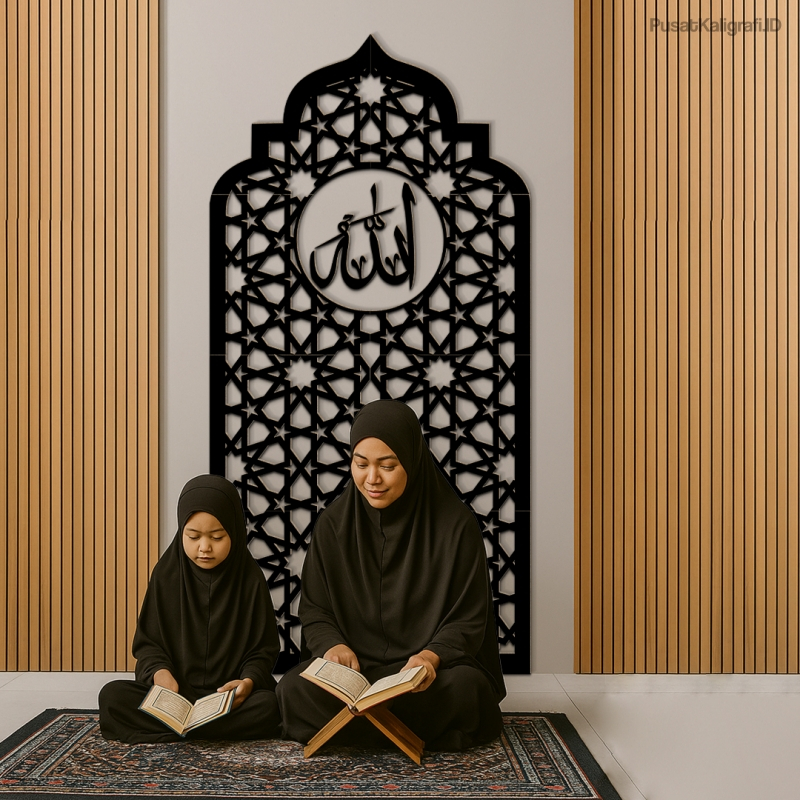 PUSAT KALIGRAFI - Mihrab Mushola Dinding Rumah Minimalis kaligrafi Mihrab Custom MRB010