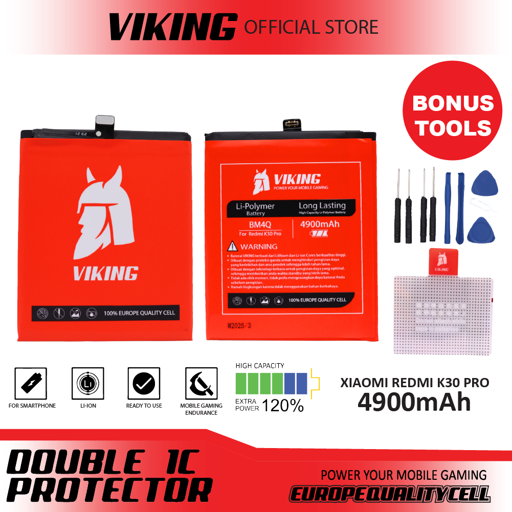 VIKING Baterai Poco F2 Pro - Redmi K30 Pro BM4Q Double Power
