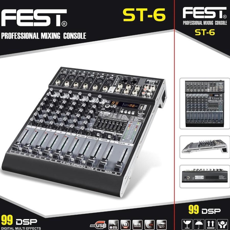 PROFESSIONAL MIXING CONSOLE FEST ST-6 6CHANNEL MIXER