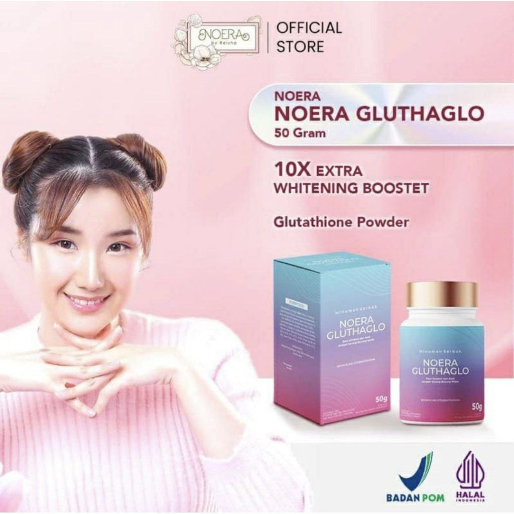 

Noera Gluthaglo Booster 10x Extra Whitening Booster Glutathione Bubuk Pemutih Badan White Powder