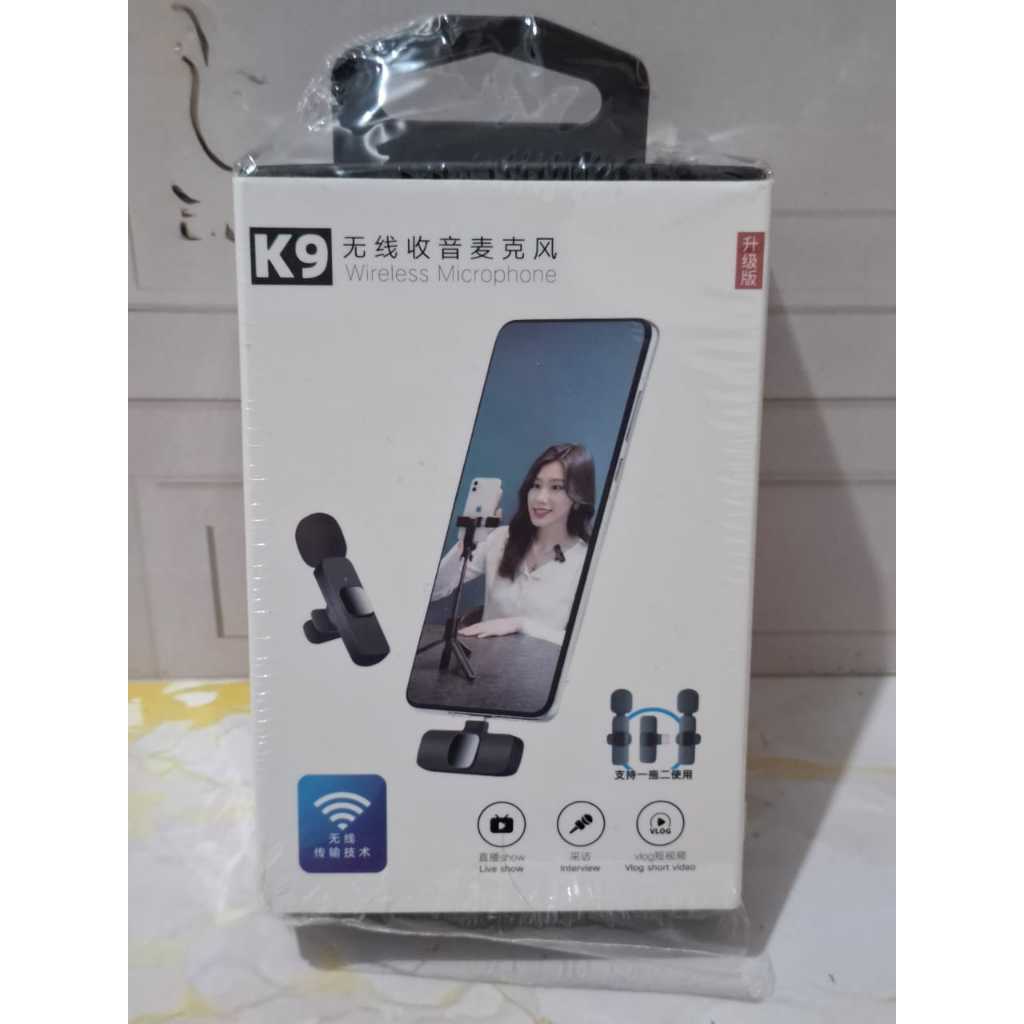Mic klip on microphone wireless k9 dual mic type C tipe C UNTUK handphone ANDROID model 2 mic