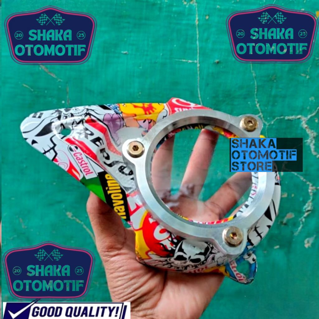 Cover CVT Vario 125 150 LED BARU 2018-2023 KARBON WTP MOTIF CARTOON TENGKORAK cover saluran udara al