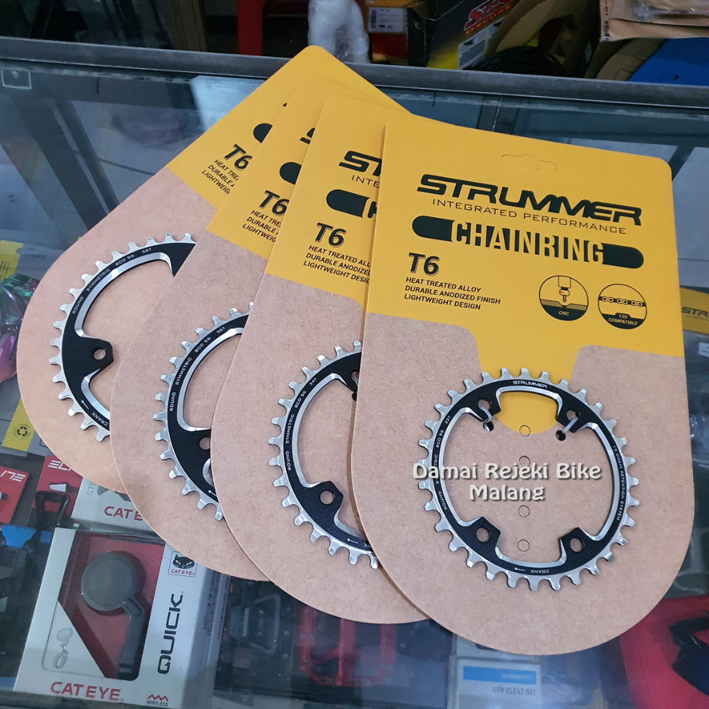 Strummer Chainring Crank single BCD 96 Asimetris 32T 34T 36T 38T 40T Narrow Wide Aluminium CNC