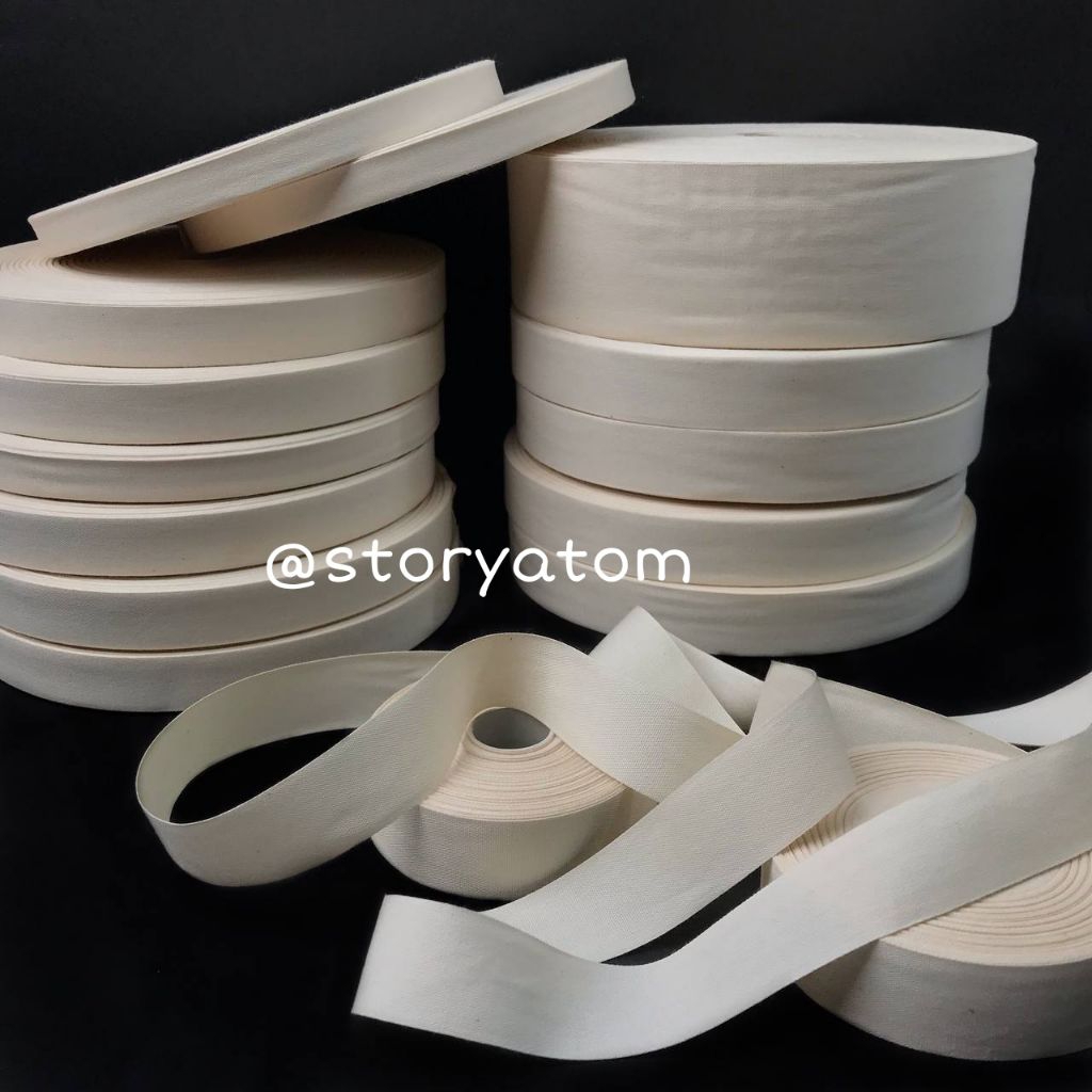 1 METER - LABEL PITA KATUN POLOS / PITA KATUN POLOS / PITA KATUN IMPORT