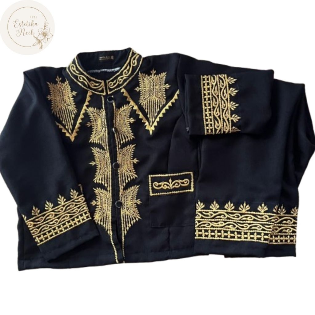 BAJU KARNAVAL ANAK ACEH/BAJU ACEH COWOK MOTIF PINTU ACEH 01