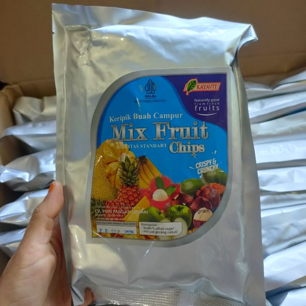 

Keripik Buah Campur Crispy Dan Crunchy kemasan 100gr