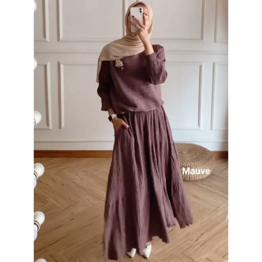 One Set Sakura(Set Rok)ootd kekinian Anak Remaja /outfit Korea