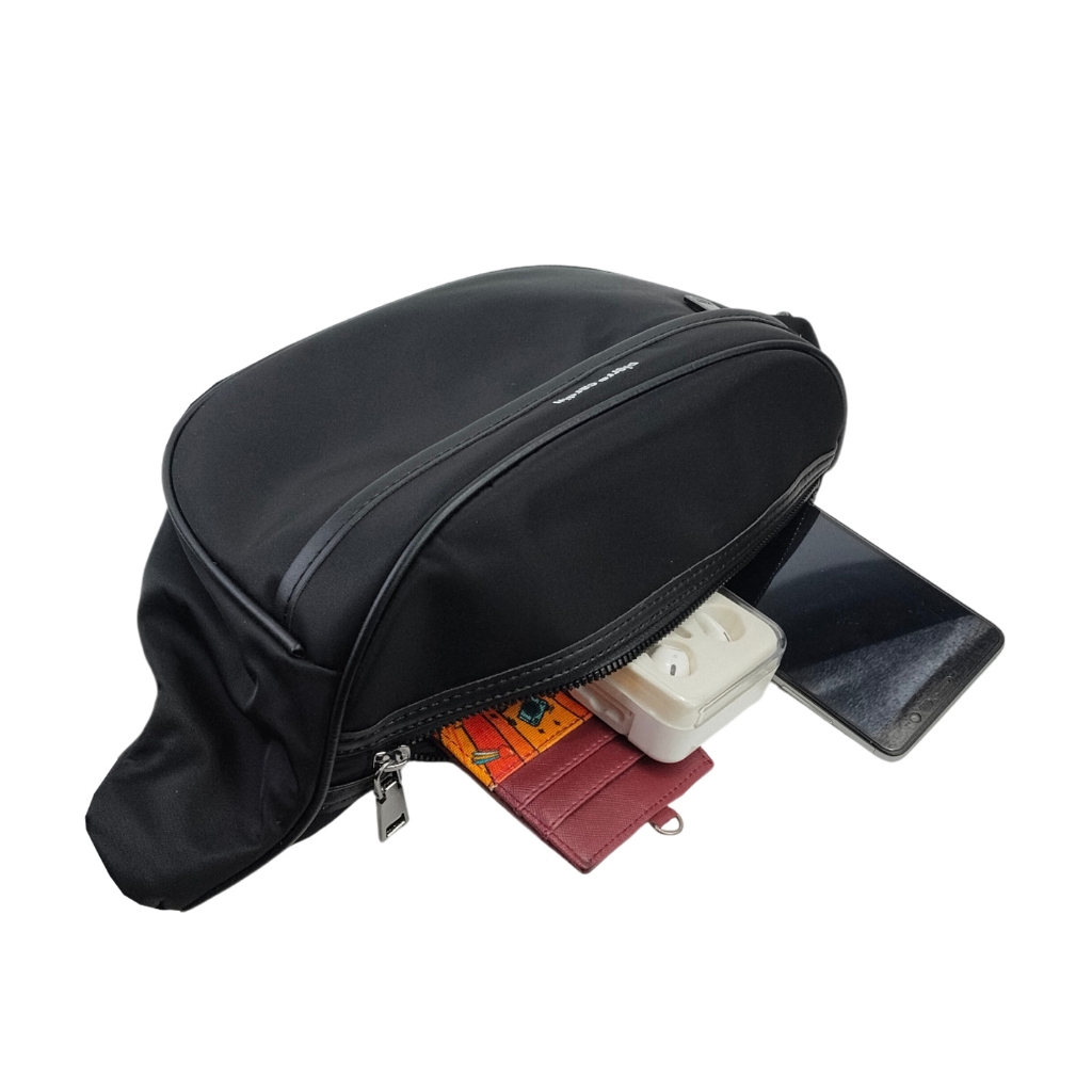 Pierre Cardin Tas Pinggang Pria Selempang Waist Bag Hitam 9112832901BLA-Black