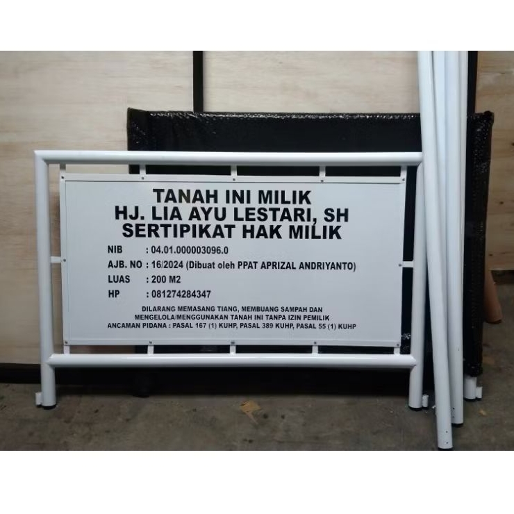 

Plang Custome Ukuran 80x120cm + Tiang 2 Meter