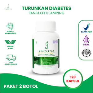 Yacona Kapsul Diabetes Paket 2 Botol Herbal Gula Darah Tinggi isi 60 Kapsul