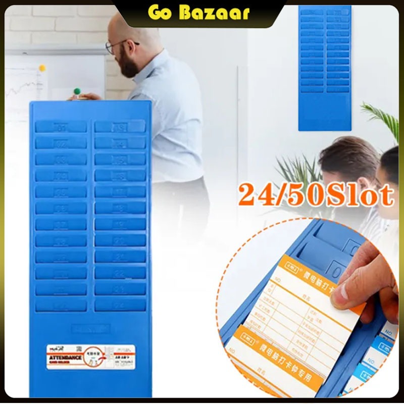 

Isi 24/50 Sheet Rak Tempat Kartu Absensi Rak Absensi Kartu Tempat Kartu Absen Karyawan Rak Kartu Absen Rak Kartu Absensi
