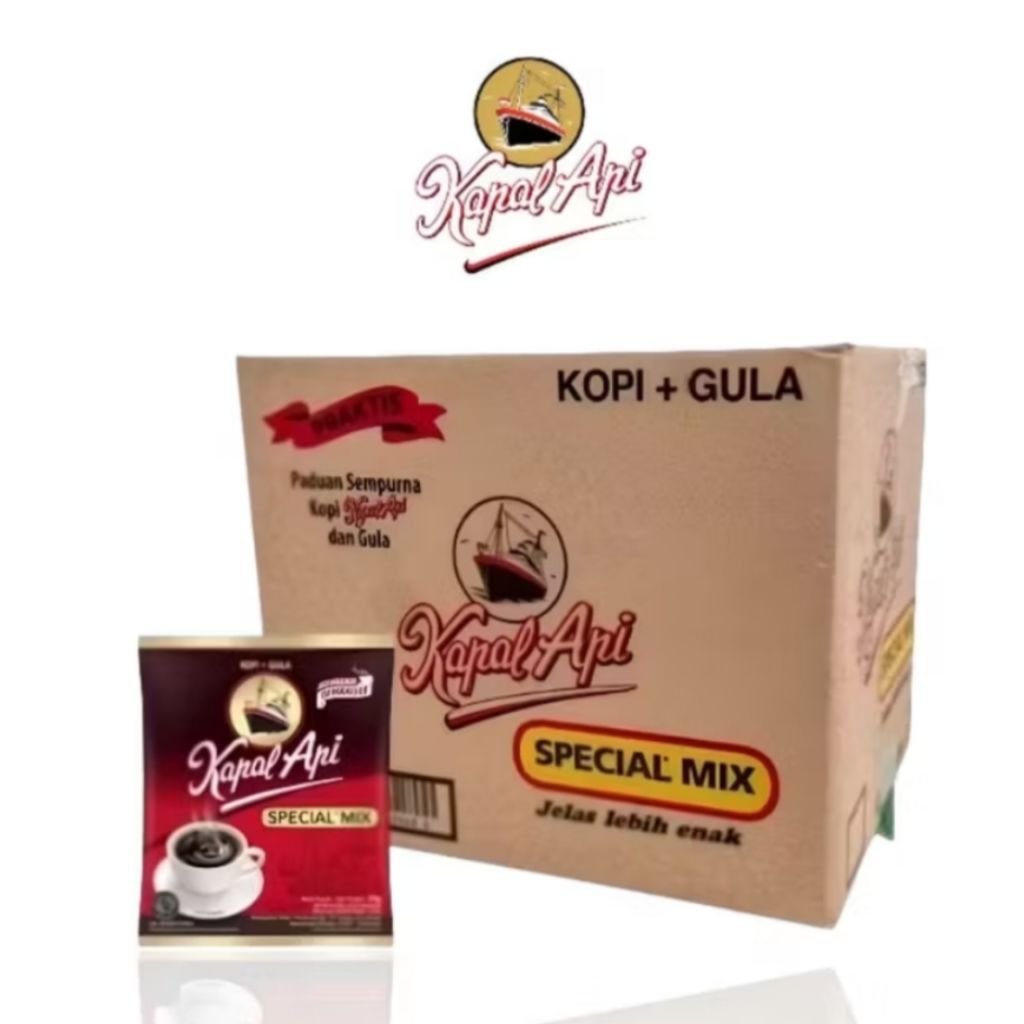 

Kopi Kapal Api Special Mix bubuk+gula 1 Dus isi 12 Renteng