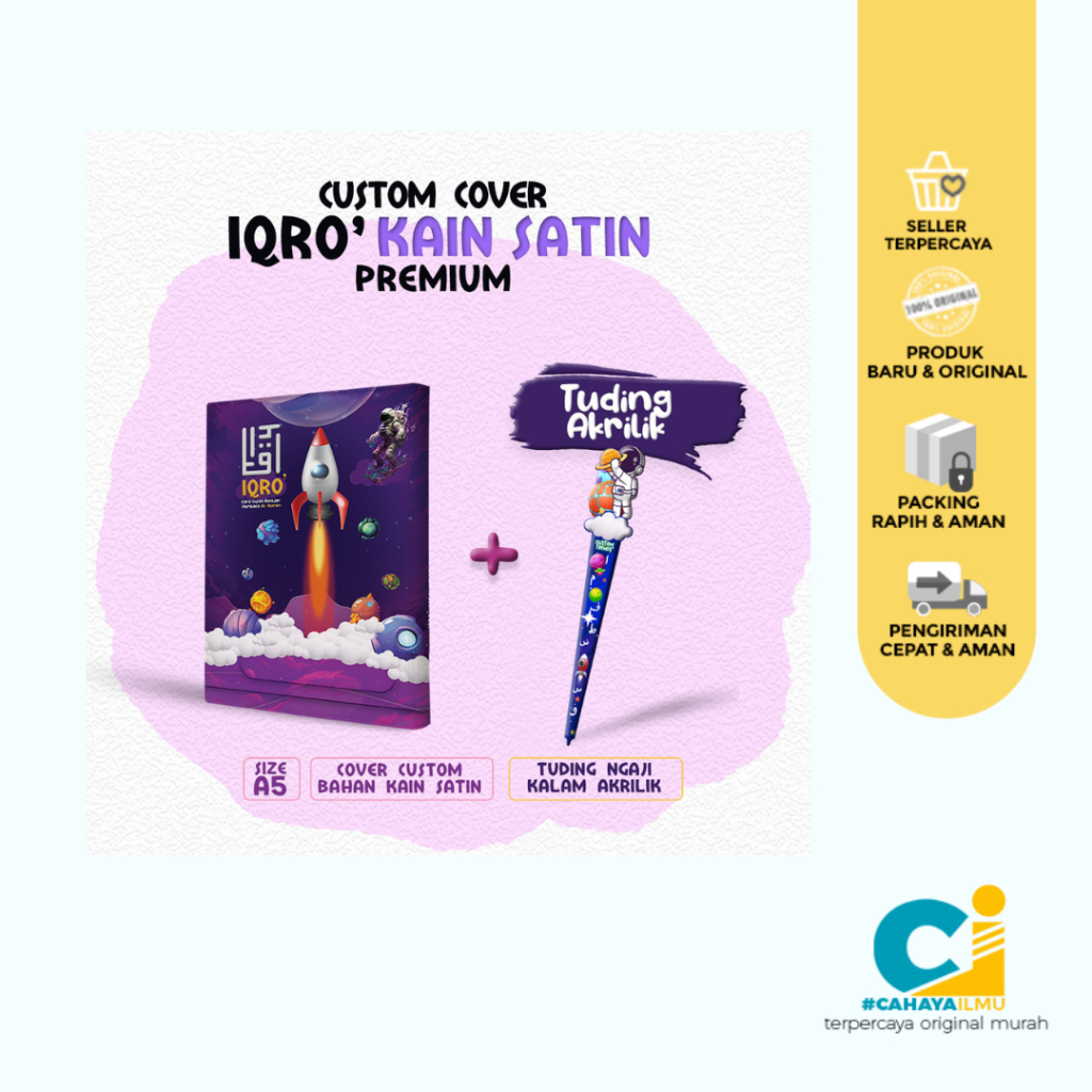 

CI - Cover IQRO Kosongan (tanpa IQRO) ukuran A5 Bahan Satin (Banyak Varian, Lebih Ekslusif Banyak Motif )