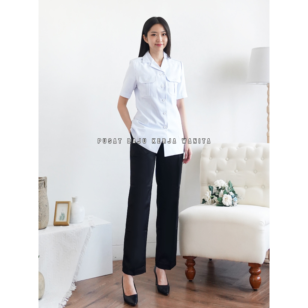 Seragam pemda wanita / Baju pdh pemda / Baju dinas pemda pns / Baju khaki pns wanita / Seragam asn w