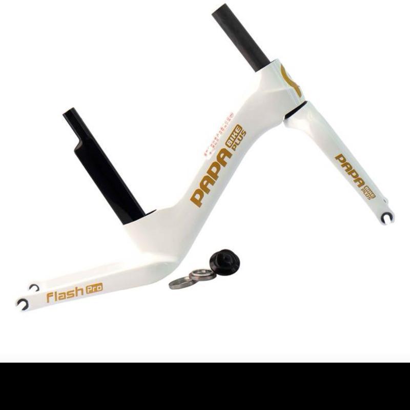 Frame PAPA Bike Flash Pro Carbon 12 Inch White Gold Mark Push Balance Bike Frame Set