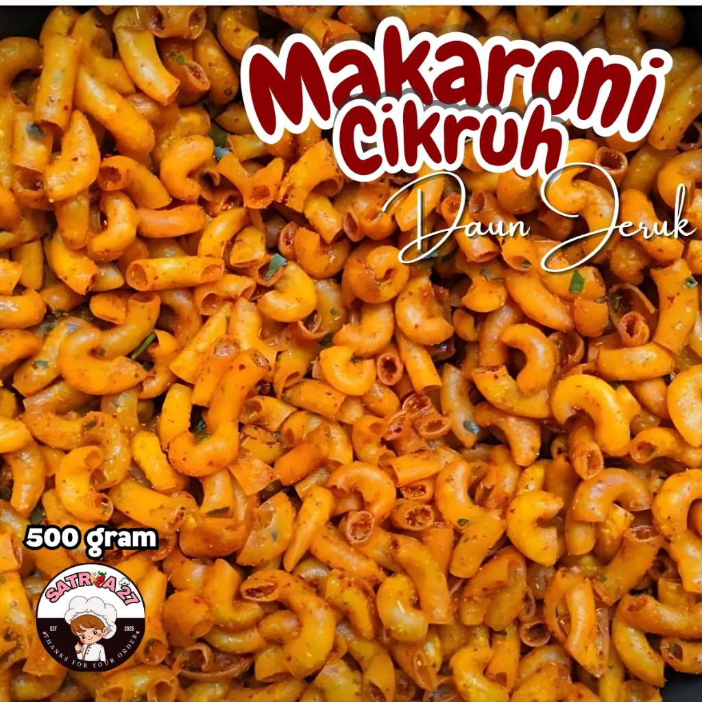 

MAKARONI CIKRUH ISI 500gram PEDAS GURIH DAUN JERUK